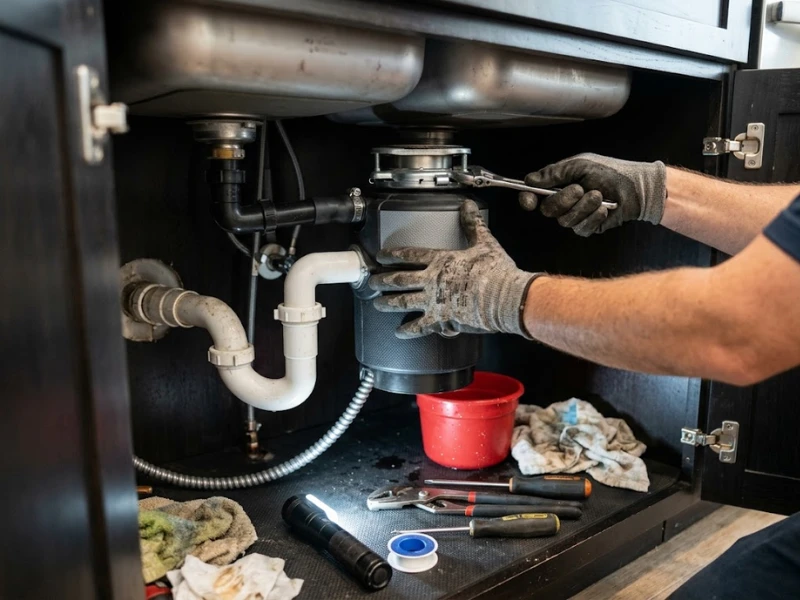 Garbage disposal repair in Berkeley, CA on a kitchen disposal
