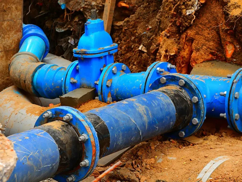 Sewer line repair outside a home